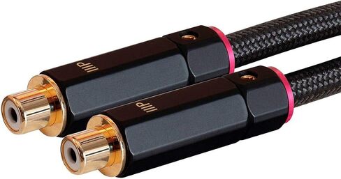 Monoprice Male RCA Two Channel Stereo Audio Cable - Gold Plated Connectors, Double Shielded, 6 Feet, Black - Onix Series in Kuwait