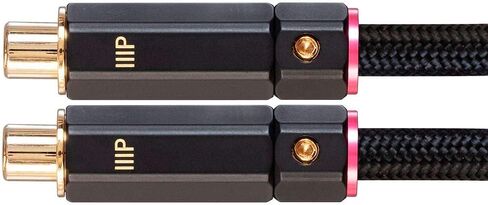 Monoprice Male RCA Two Channel Stereo Audio Cable - Gold Plated Connectors, Double Shielded, 6 Feet, Black - Onix Series in Kuwait