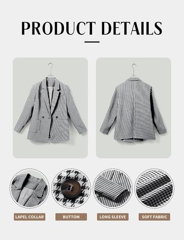 CHICZONE Womens Long Sleeve Casual Blazers Open Front Lapel Button Work Office Blazer Jackets in Saudi Arabia