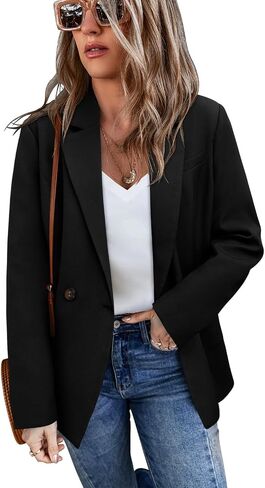 CHICZONE Womens Long Sleeve Casual Blazers Open Front Lapel Button Work Office Blazer Jackets in Saudi Arabia