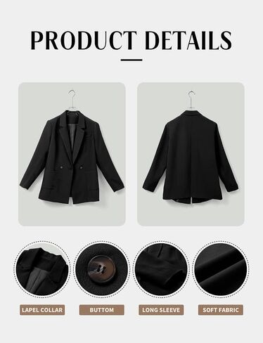 CHICZONE Womens Long Sleeve Casual Blazers Open Front Lapel Button Work Office Blazer Jackets in Saudi Arabia