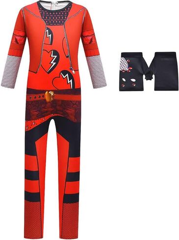 Red Jumpsuits for Girl Rise Red 4 Movie Princess Bodysuits with Glove Party Dress up for 4-12 Years Kids in Saudi Arabia