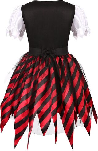 Girls Pirate Costume LED Red Light Buccaneer Princess Dress for Girls Halloween party in Kuwait