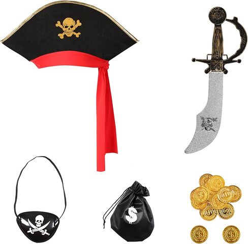 Girls Pirate Costume LED Red Light Buccaneer Princess Dress for Girls Halloween party in Kuwait