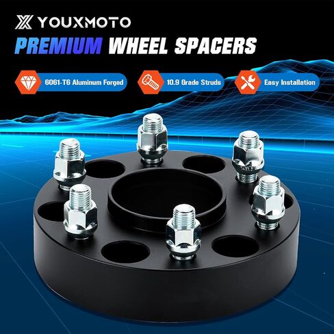 فواصل عجلات Youxmoto 6X5.5 1.5 بوصة 38 مم مركزية 77.8 مم مناسبة لـ Ram 1500 2019-2023، محولات عجلة 6x139.7 مم مع ترصيع M14x1.5، 4 قطع in Saudi Arabia