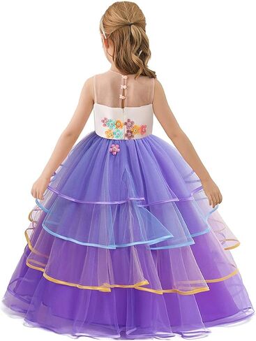 Girls Unicorn Costume Pageant Princess Birthday Christmas Party Long Maxi Tulle Halloween Fancy Dress w/Headband in Saudi Arabia