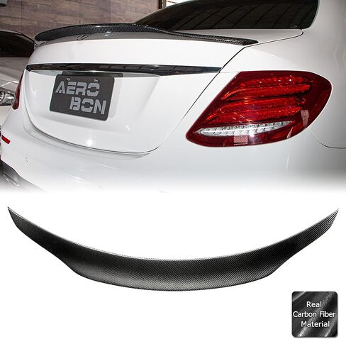 AeroBon Real Carbon Fiber Trunk Spoiler Compatible with 2017-2023 Mercedes E Class W213 Sedan Spoiler (R Style) in Saudi Arabia