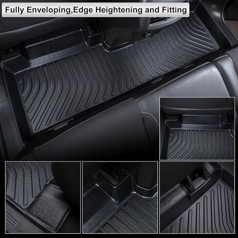 Tesson Floor Mats Accessories 3 Row Liners Set &Cargo Liners Custom Fit for 8 Seats 2024 2025 Mazda CX-90&CX90 PHEV with 2nd Row Bench Seats,All Weather Guard TPE Car Mats & Rear Trunk Mats in Saudi Arabia