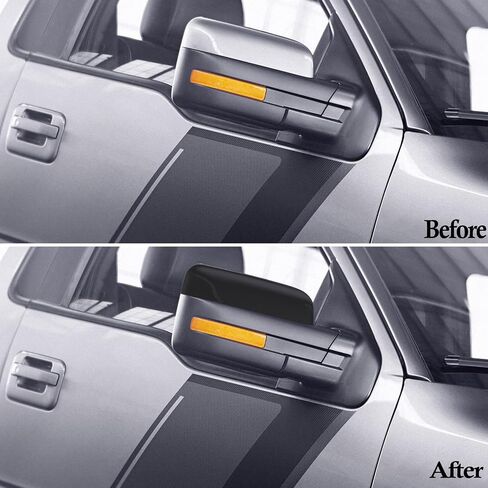 Top Half Mirror Covers Caps Compatible with 2009-2014 Ford F-150 Gloss Black Side Wing View Mirror Cover Cap in Kuwait