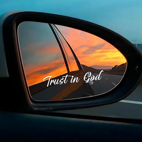 Set 3Pcs Trust in G*d Rear-View Mirror Decal Christian Religious Funny Sticker Water Bottle Laptop Window Sticker Vinyl Waterproof 4 Inches Car Decals New Car Accessories for Friend Coworker Dad Mom in Kuwait