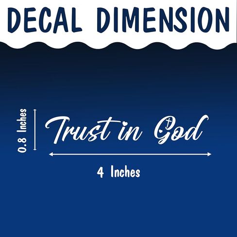 Set 3Pcs Trust in G*d Rear-View Mirror Decal Christian Religious Funny Sticker Water Bottle Laptop Window Sticker Vinyl Waterproof 4 Inches Car Decals New Car Accessories for Friend Coworker Dad Mom in Kuwait