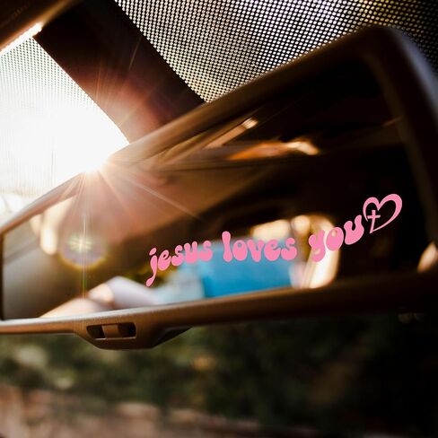 Set 3Pcs Trust in G*d Rear-View Mirror Decal Christian Religious Funny Sticker Water Bottle Laptop Window Sticker Vinyl Waterproof 4 Inches Car Decals New Car Accessories for Friend Coworker Dad Mom in Kuwait
