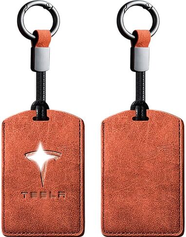 Tesla Key Card Holder, Suede Leather Tesla Card Key Holder ， Simple and Elegant Tesla Model 3/Y/X/S Key Card Holder Accessories ，2024 Tesla Keychain Card Holder. (black) in Saudi Arabia