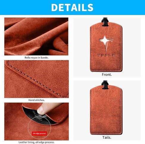 Tesla Key Card Holder, Suede Leather Tesla Card Key Holder ， Simple and Elegant Tesla Model 3/Y/X/S Key Card Holder Accessories ，2024 Tesla Keychain Card Holder. (black) in Saudi Arabia