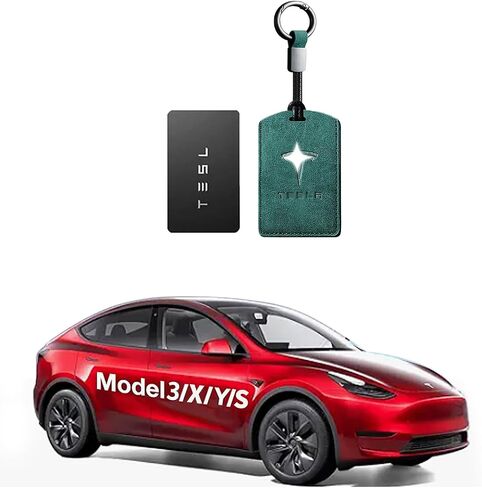 Tesla Key Card Holder, Suede Leather Tesla Card Key Holder ， Simple and Elegant Tesla Model 3/Y/X/S Key Card Holder Accessories ，2024 Tesla Keychain Card Holder. (black) in Saudi Arabia