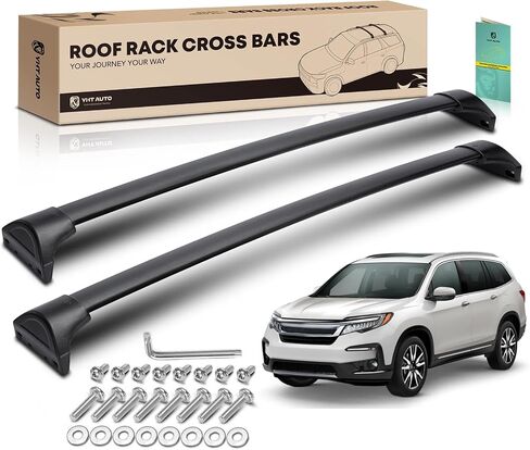 YHTAUTO 165 lbs Side Roof Rails w/Hardware Fit for Honda Pilot, SUV, 2016-2024, T6063 Aluminum Roof Rack Rails, Luggage Roof Side Rails Anti-Rust with Sliver Smooth Surface for Skiboard Kayak in Saudi Arabia