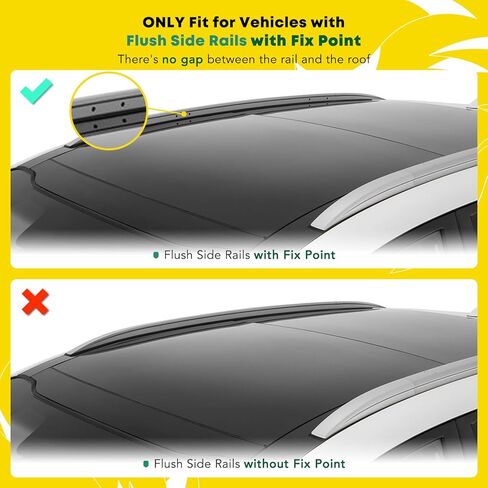 YHTAUTO 165 lbs Side Roof Rails w/Hardware Fit for Honda Pilot, SUV, 2016-2024, T6063 Aluminum Roof Rack Rails, Luggage Roof Side Rails Anti-Rust with Sliver Smooth Surface for Skiboard Kayak in Saudi Arabia