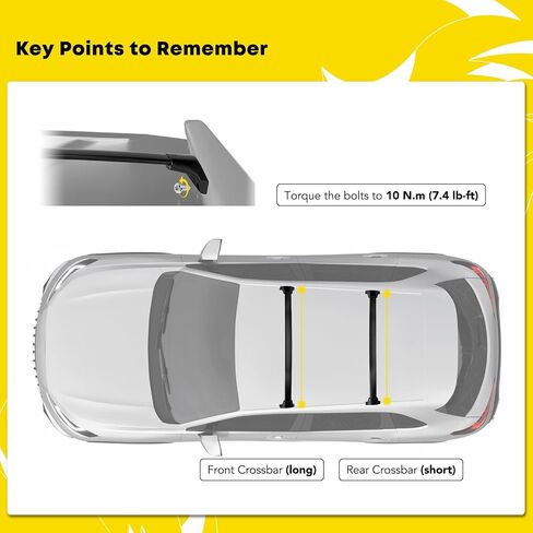 YHTAUTO 165 lbs Side Roof Rails w/Hardware Fit for Honda Pilot, SUV, 2016-2024, T6063 Aluminum Roof Rack Rails, Luggage Roof Side Rails Anti-Rust with Sliver Smooth Surface for Skiboard Kayak in Saudi Arabia