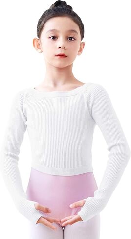 Girls Long Sleeve Dance Sweater, Soft Ballet Warm Up Pullover, Dance Sweater for Leotards in Saudi Arabia