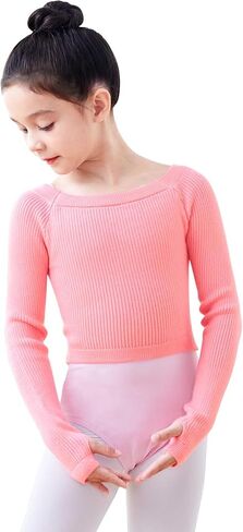 Girls Long Sleeve Dance Sweater, Soft Ballet Warm Up Pullover, Dance Sweater for Leotards in Saudi Arabia