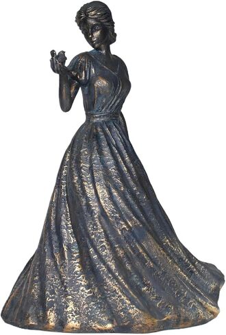 Sculptures Home Decor Bookshelf Decorative Objects Resin Girl Statue Holding Bird Modern Office Shelf Decor Room Decor Gifts for Women in Saudi Arabia