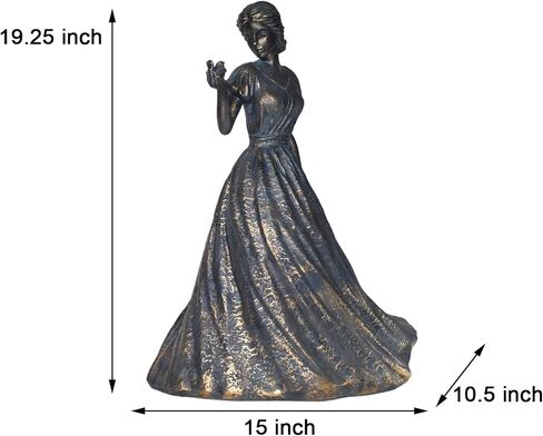 Sculptures Home Decor Bookshelf Decorative Objects Resin Girl Statue Holding Bird Modern Office Shelf Decor Room Decor Gifts for Women in Saudi Arabia