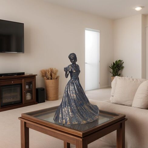 Sculptures Home Decor Bookshelf Decorative Objects Resin Girl Statue Holding Bird Modern Office Shelf Decor Room Decor Gifts for Women in Saudi Arabia