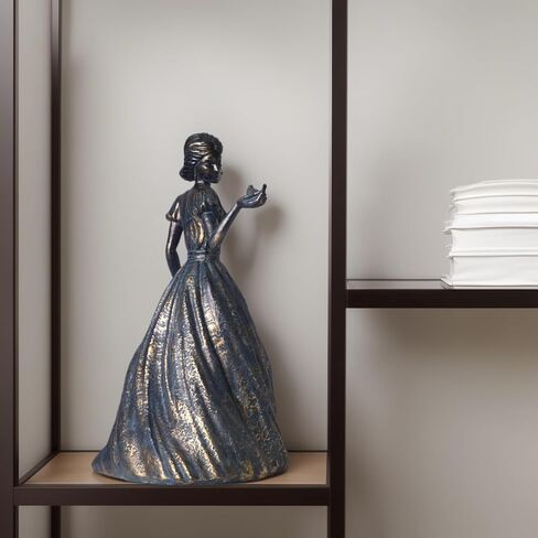 Sculptures Home Decor Bookshelf Decorative Objects Resin Girl Statue Holding Bird Modern Office Shelf Decor Room Decor Gifts for Women in Saudi Arabia