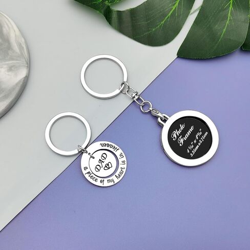 Vadaka Sympathy Keychain for Loss of Son Mom Dad Brother Photo Frame Memorial Keychain Bereavement Remembrance Gift Jewelry in Kuwait