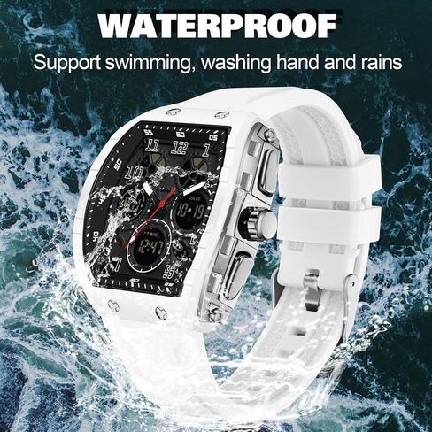 Men's Watch Fashion Digital Analog Watches Waterproof Sport Wristwatch Military Tactical Watches Causal Quartz Dress Wrist Watch with LED Stopwatch Countdown Alarm Curved Screen Relojes para Hombres in Kuwait