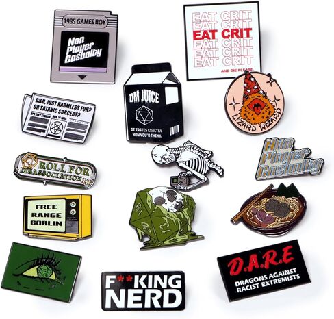 1985 Games دبابيس طوق D&D، دبابيس المينا الصلبة، مجموعة للأبراج المحصنة والتنينات، دبوس ملصق لحقيبة الظهر/الياقة/السترات، ملحقات Dnd in Kuwait