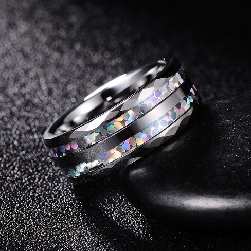8mm wide tungsten ring with vibrant color accents - Fashion-forward jewelry for men and women, perfect for everyday wear and special occasions -gift for birthdays, anniversaries in Kuwait