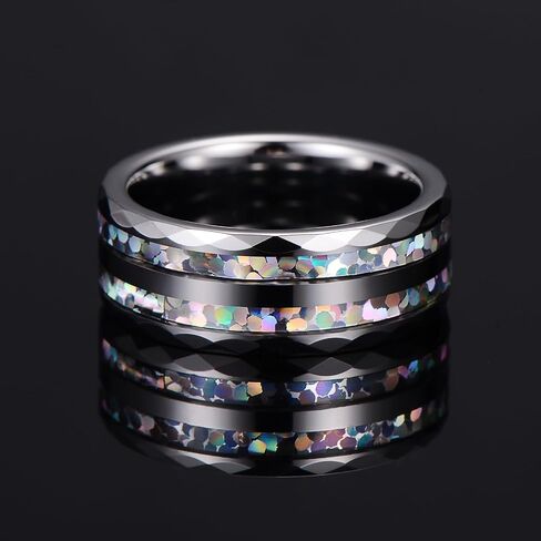 8mm wide tungsten ring with vibrant color accents - Fashion-forward jewelry for men and women, perfect for everyday wear and special occasions -gift for birthdays, anniversaries in Kuwait