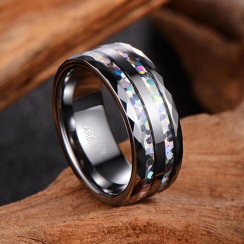 8mm wide tungsten ring with vibrant color accents - Fashion-forward jewelry for men and women, perfect for everyday wear and special occasions -gift for birthdays, anniversaries in Kuwait