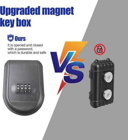 Magnetic Key Holder with Combination Lock Hidden Under Car,Waterproof and durable,Hide Key Lock Box with Strong Magnet for Storage Key Indoors, Outdoors, Hider A Key Outside in Saudi Arabia