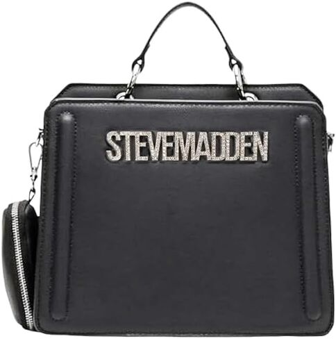 Steve Madden Women Bevelyn Convertible Crossbody Bag Shoulder, One Size, Black/Crystal, One Size in Saudi Arabia