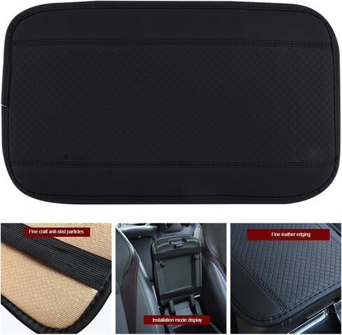 وسادة مسند ذراع السيارة، وسادة مسند ذراع تلقائية، جلد PU أسود مقاوم للماء وسادة وحدة التحكم المركزية مسند ذراع السيارة غطاء صندوق مقعد حامي لمعظم المركبات وسيارات الدفع الرباعي والشاحنات والسيارات (أسود) in Kuwait