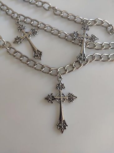 Cross Waist Chain Belt - Punk Gothic Crossover Body Belly Chains Tassel for Women Girl in Saudi Arabia