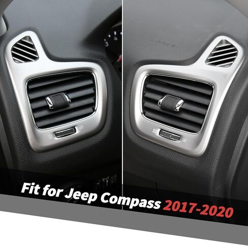 Jimen مناسب لسيارة Jeep Compass 2017-2020، قطعتان من غطاء فتحة التهوية الجانبية للوحة القيادة (أسود) in Kuwait