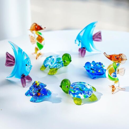 QFkris Mini Hand Blown Glass Cactus Figurine Miniature Collectibles Glass Statue Ornament Simulation Plants B in Kuwait