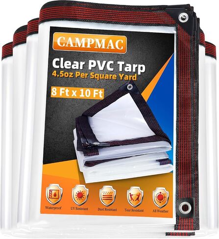Clear Tarp 6 x 10 FT Medium Duty Waterproof New Material Tarp Cover, Grommet Every 20 Inches, for Plant, Garden, Chicken Coop, Patio in Saudi Arabia
