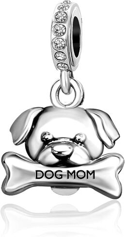 Dog Bone Paw Print Mom Lucky Birthstone Birthday Crystal Dangle Womens Bead Charms for Bracelets Mom Wife Sister Husband Jewelry in Saudi Arabia