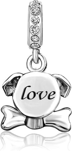 Dog Bone Paw Print Mom Lucky Birthstone Birthday Crystal Dangle Womens Bead Charms for Bracelets Mom Wife Sister Husband Jewelry in Saudi Arabia