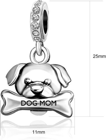 Dog Bone Paw Print Mom Lucky Birthstone Birthday Crystal Dangle Womens Bead Charms for Bracelets Mom Wife Sister Husband Jewelry in Saudi Arabia