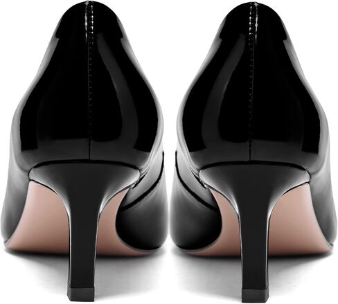 FOGEENA Womens Casual Comfortable Pointed Toe Slip On Patent Leather Kitten Low Heel Pumps Dressy Shoes 2 Inch in Saudi Arabia