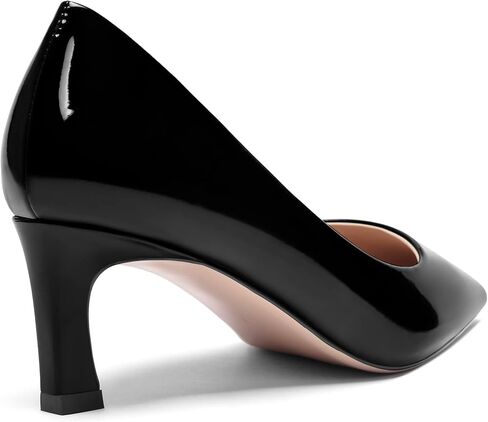 FOGEENA Womens Casual Comfortable Pointed Toe Slip On Patent Leather Kitten Low Heel Pumps Dressy Shoes 2 Inch in Saudi Arabia