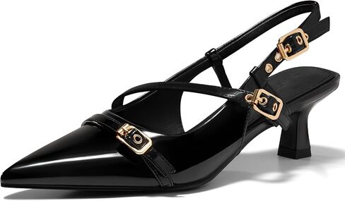Coutgo Women's Slingback Kitten Heel Pointed Toe Pumps in Saudi Arabia