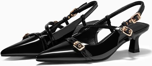 Coutgo Women's Slingback Kitten Heel Pointed Toe Pumps in Saudi Arabia