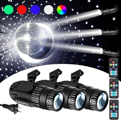 ضوء Pinspot مع جهاز تحكم عن بعد 2 حزمة 15 واط Pinspot Light Plug في كرة الديسكو لمرحلة الحفلات (سلك طاقة طويل جدًا 65 بوصة) in Saudi Arabia