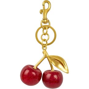 Cherry Bag Charms-Cute Purse Keychain for Handbags,Trendy Gold Cherry Keychain for Purse Accessories,Mini Bag Charm for Tote Handbag Satchel Should Bags Cross Body Clutch Bag Decor